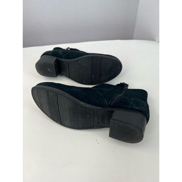 Toms Ankle Black Suede Low Heel Short Western Comfort Booties Size 6 - Picture 6 of 8